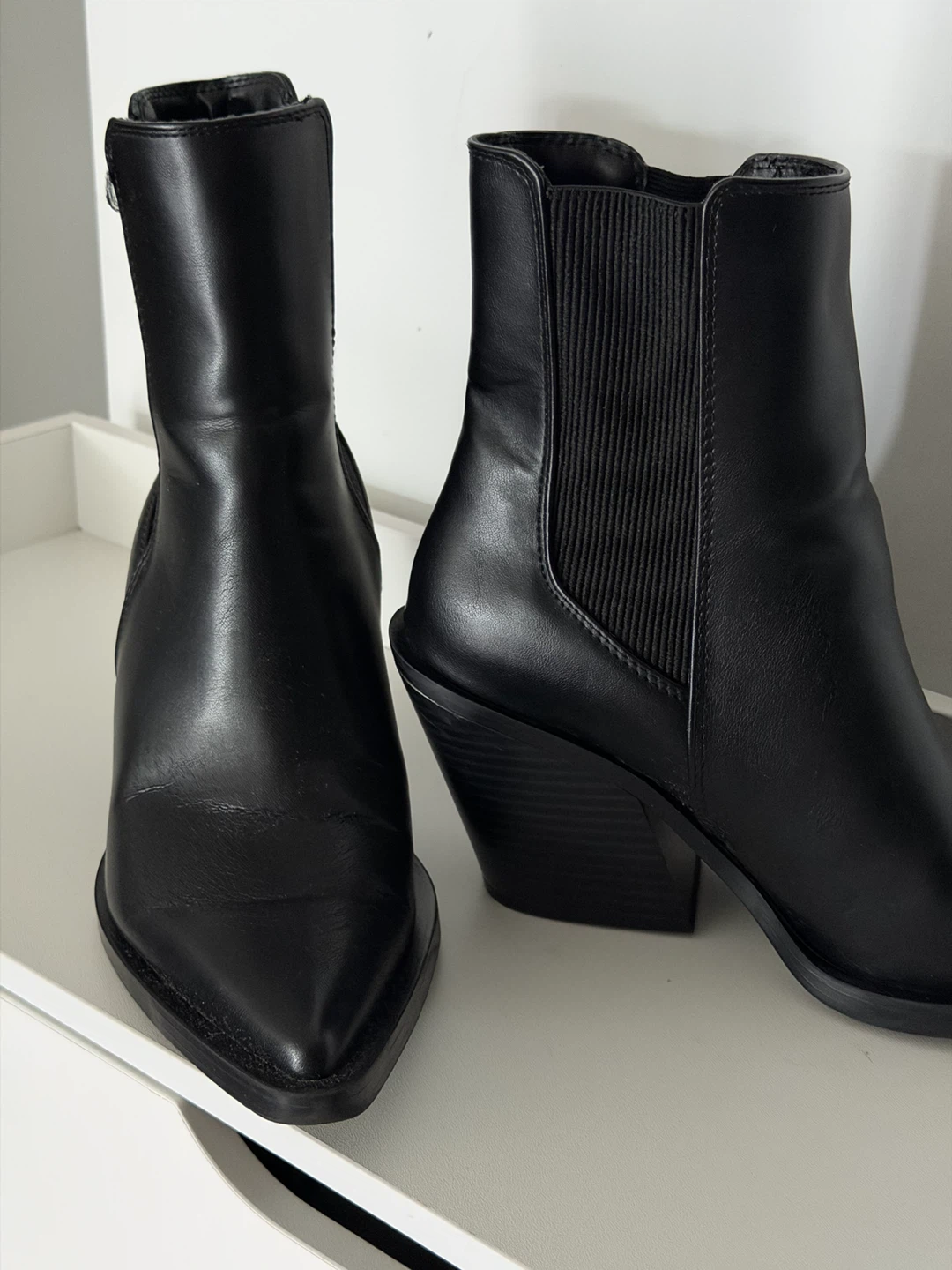 Black Pointed Toe Western Ankle Boots - photo 5