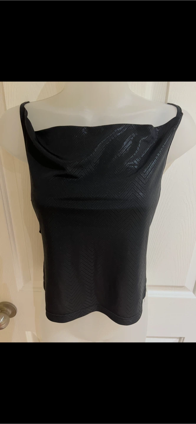Black Cowl Neck Tank Top - photo 2