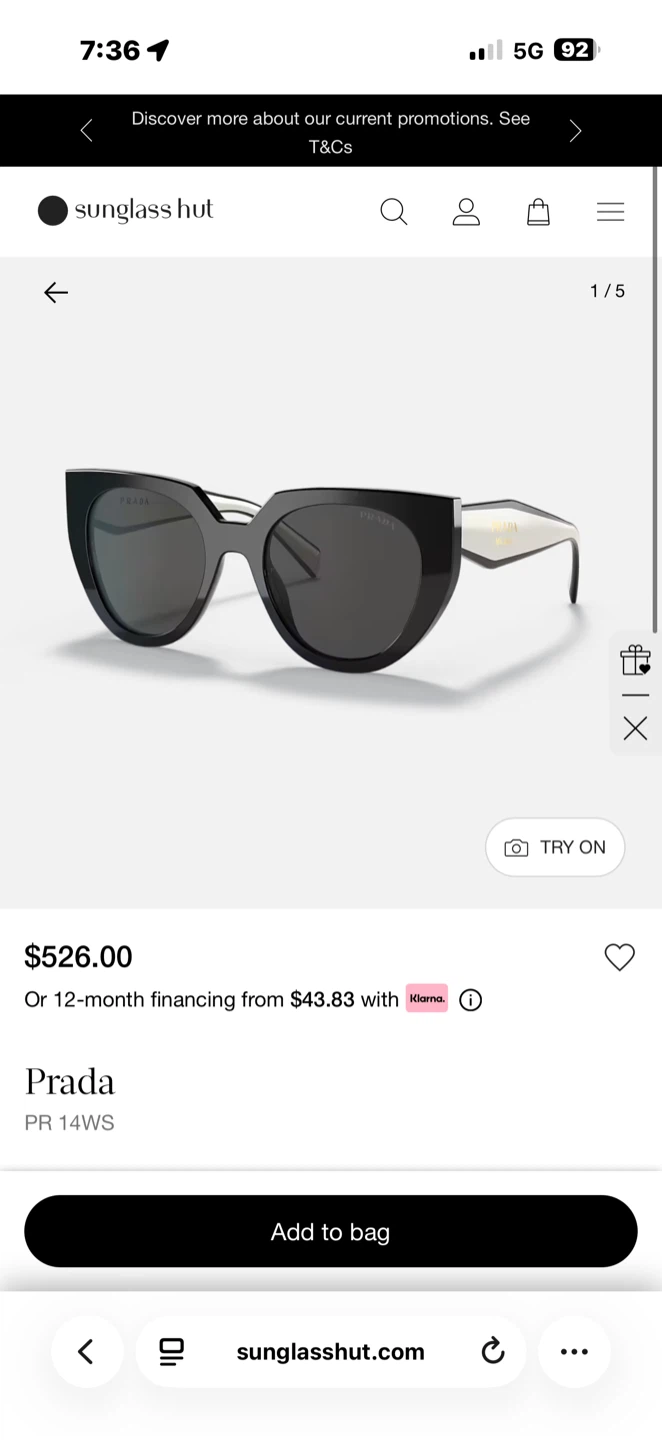 Prada PR 14WS Sunglasses