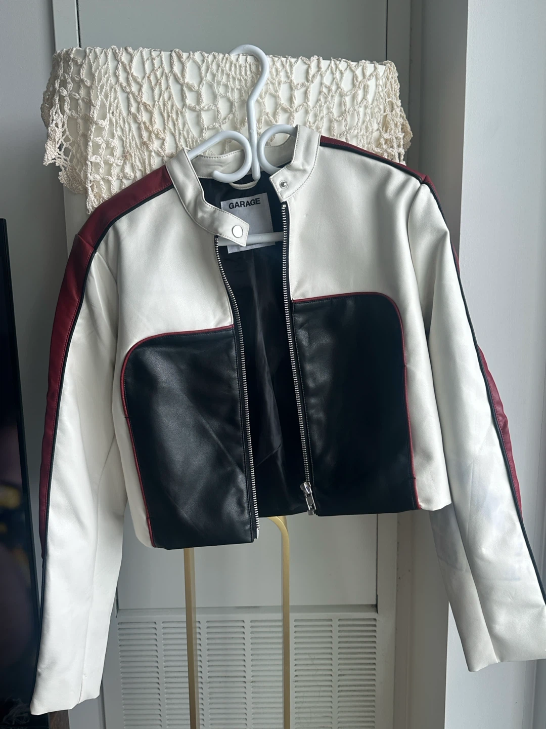 Garage Colorblock Faux Leather Moto Jacket - photo 2