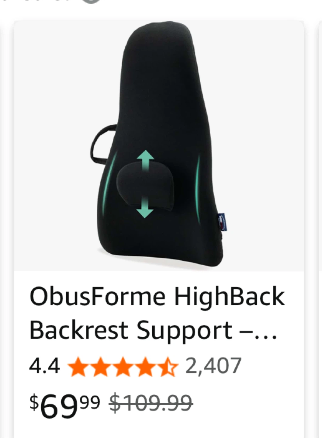 ObusForme HighBack Backrest Support - photo 3
