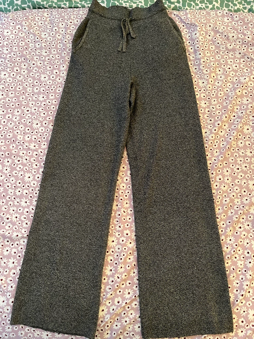 Grey Knit Sweater and Wide Leg Pants Set - photo 2