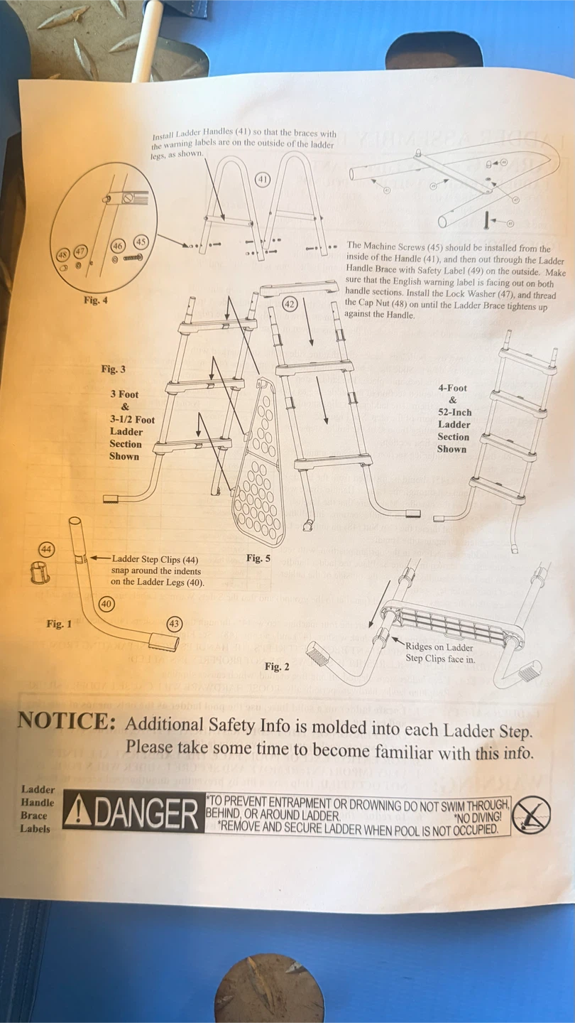 42" Ring Pool Ladder with Barrier - photo 3