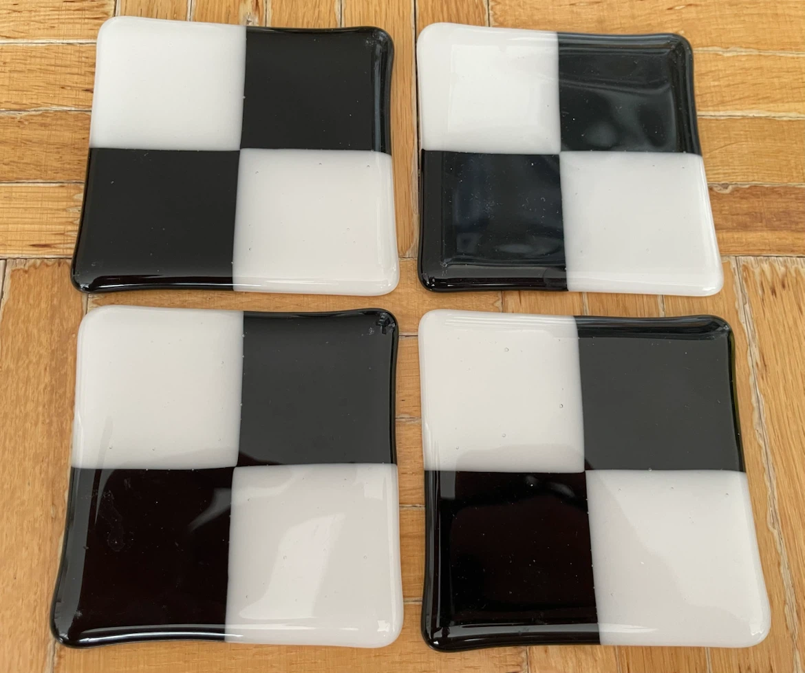 West Elm Hand Made Glass Coasters, Set of 4 - photo 2