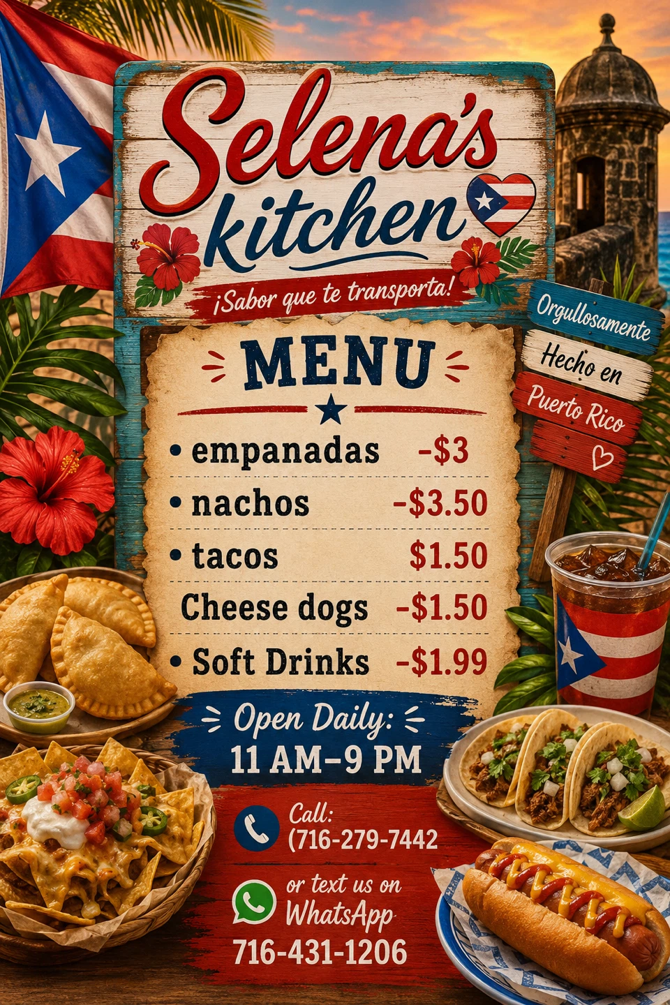 Selena's Kitchen Menu