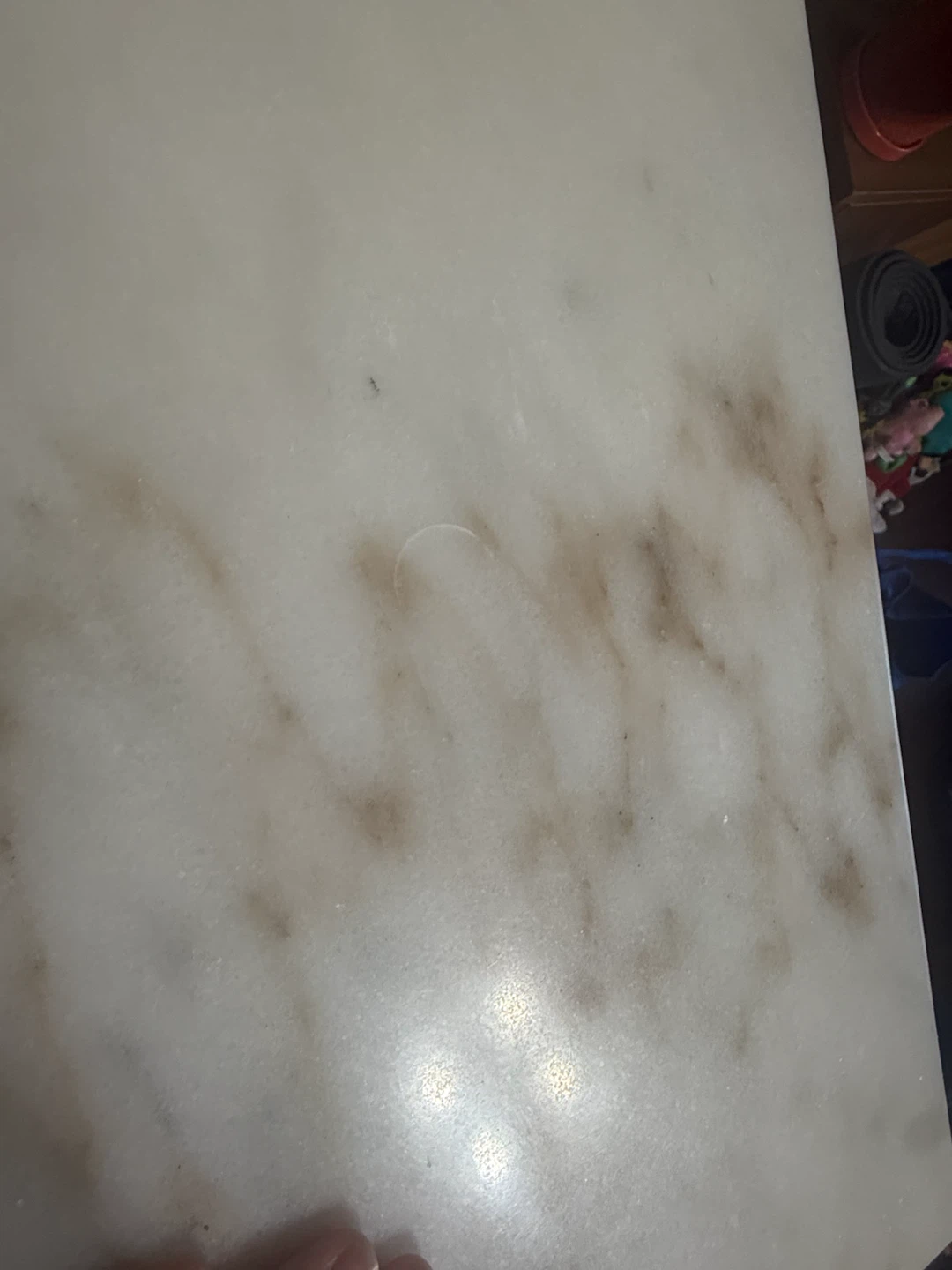 Counter height marble dining table + 4 metal stools - photo 3