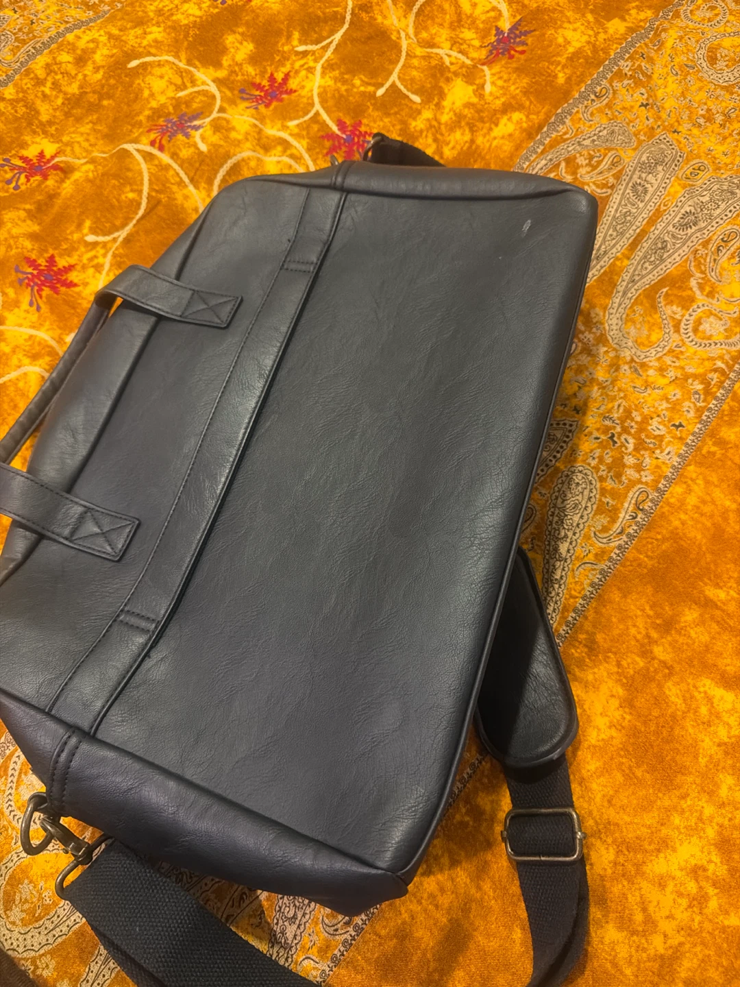 Black Faux Leather Briefcase