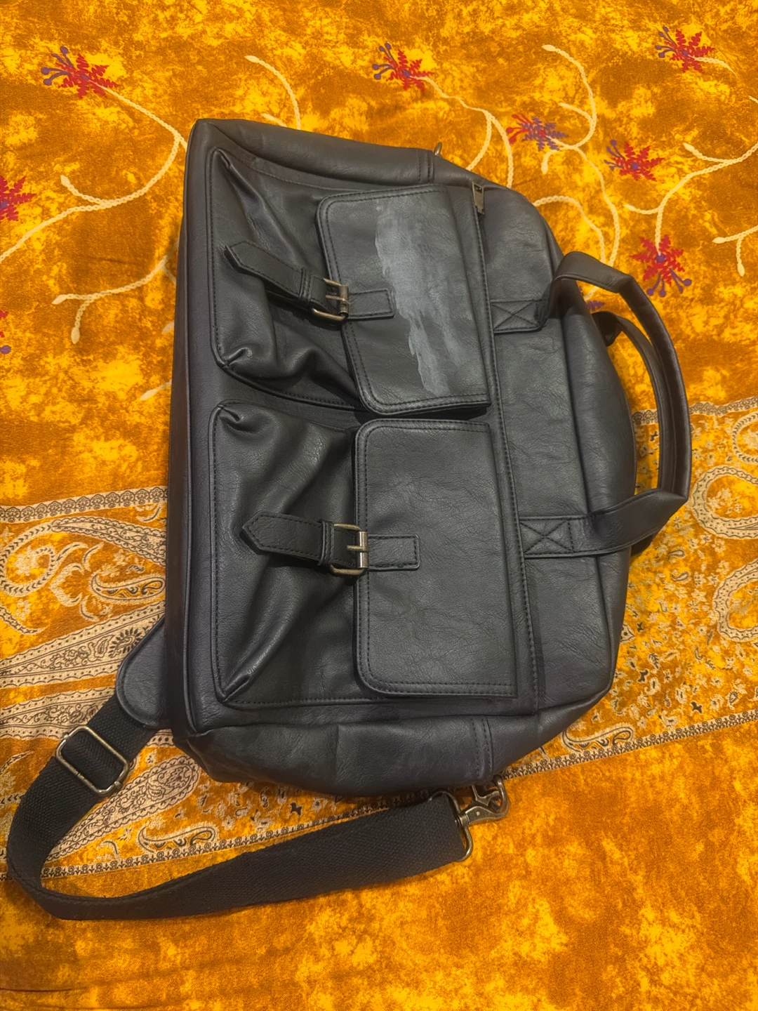 Black Faux Leather Briefcase - photo 3