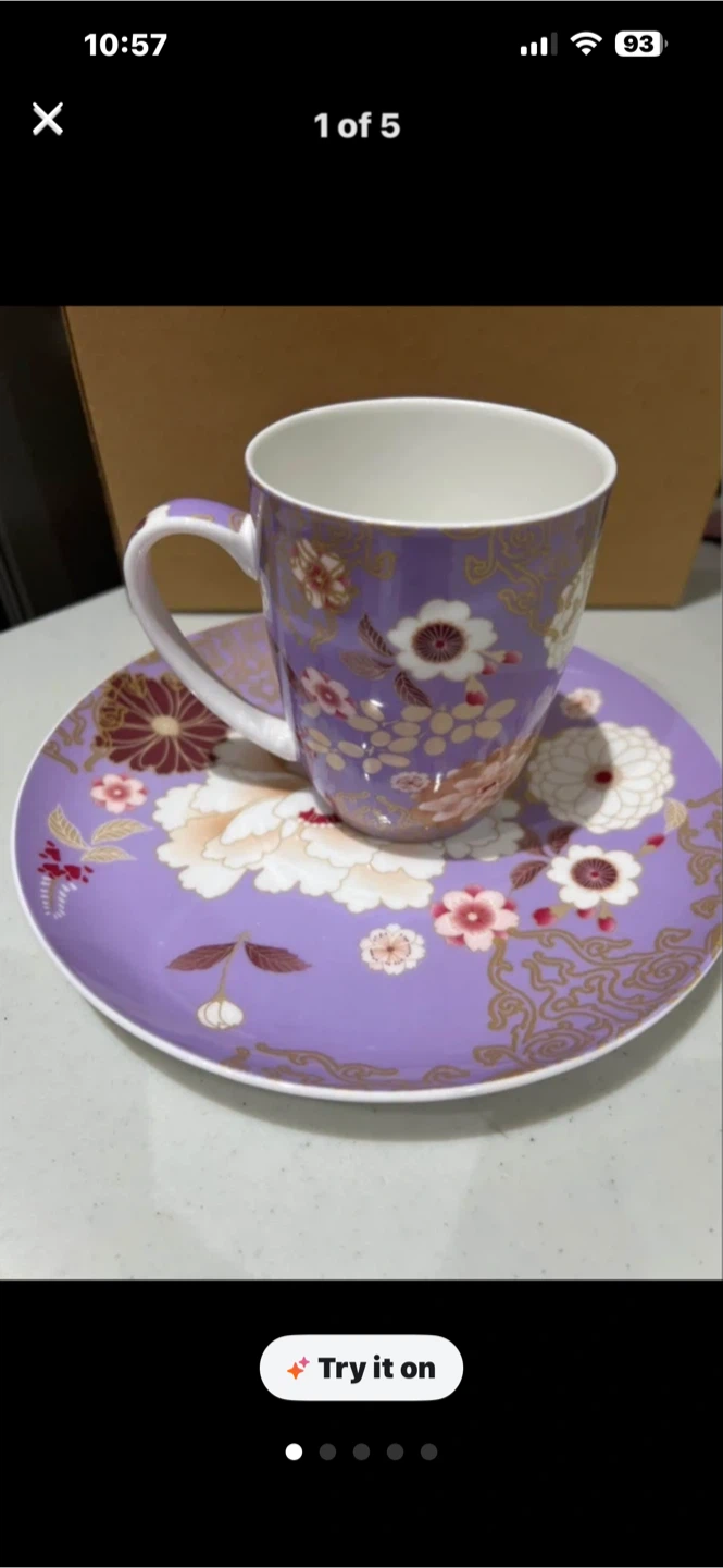Kimono Floral Mug and Saucer Set