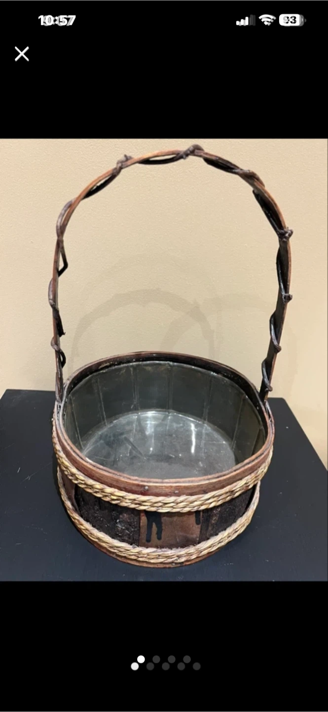 Vintage Wicker Basket with Handle