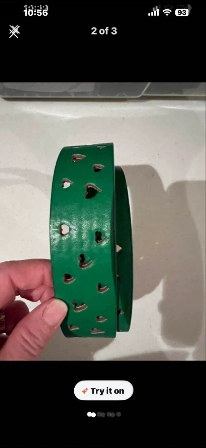 Green Belt with Heart Cutouts - Size M - photo 2