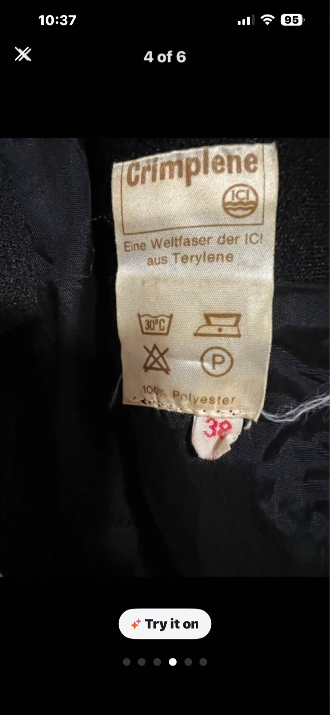 Black Crimpene Dress with Embroidered Detail - photo 4