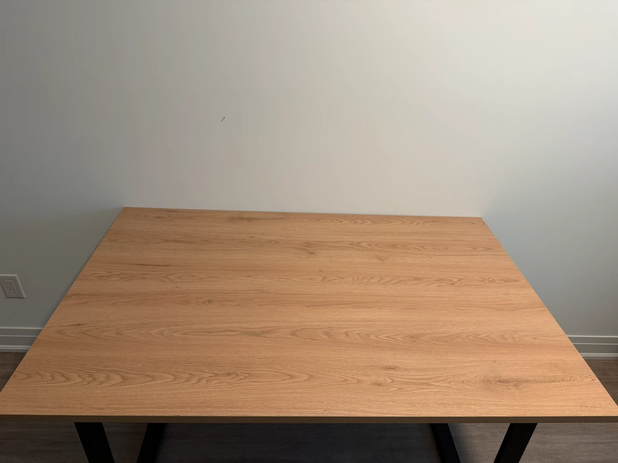 Oak Dining Table with Black Metal Legs/Structube Dining Table - photo 2