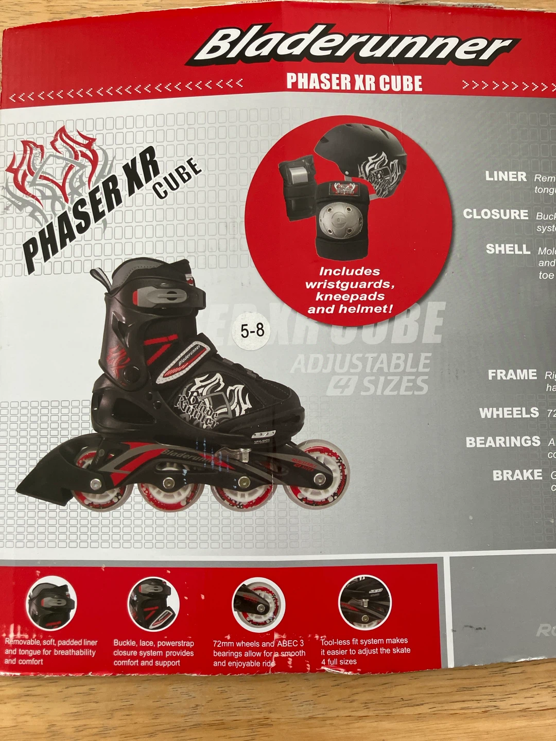 Kids Bladerunner Inline Skates with Protection Gear - photo 2
