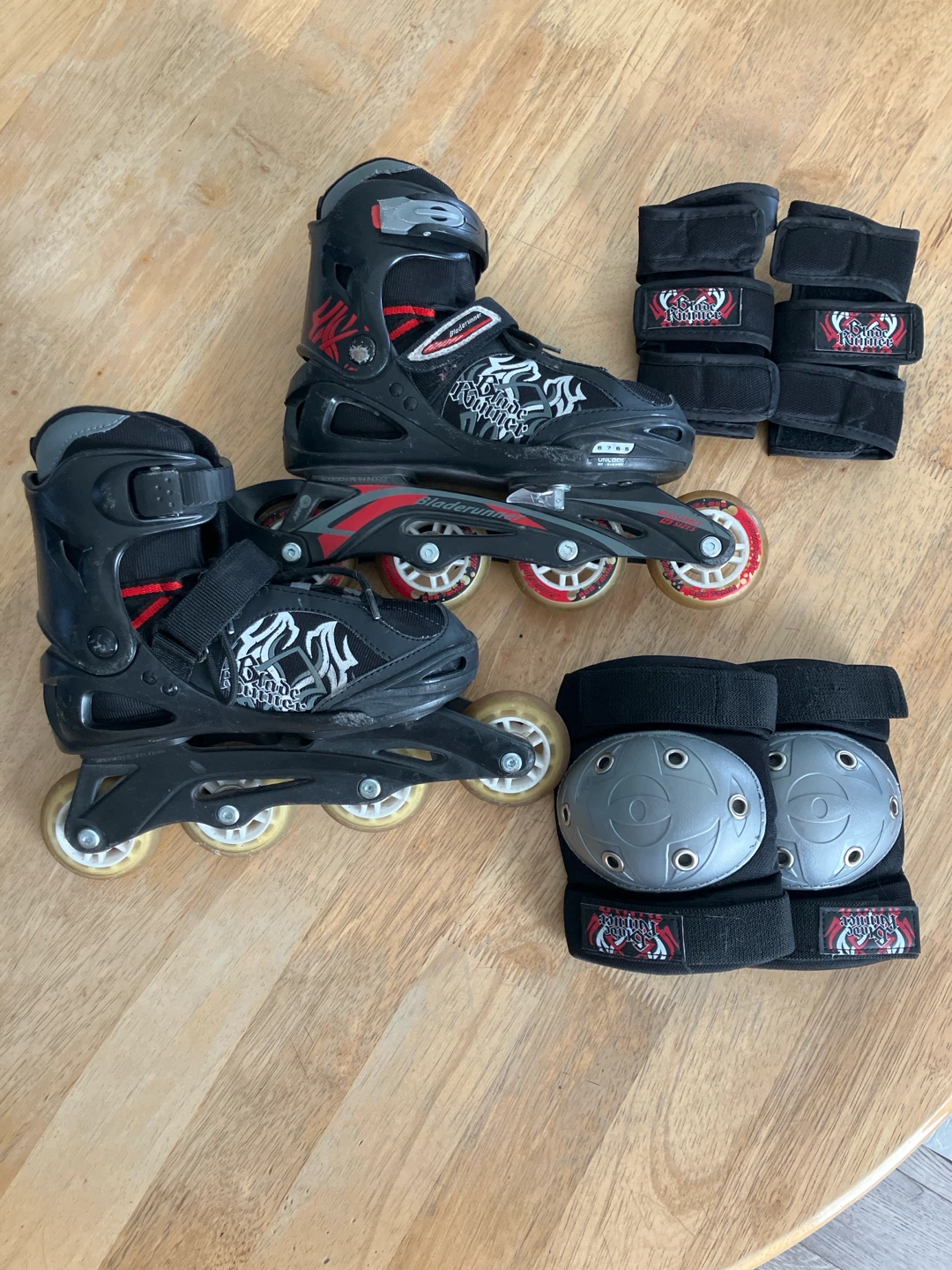 Kids Bladerunner Inline Skates with Protection Gear