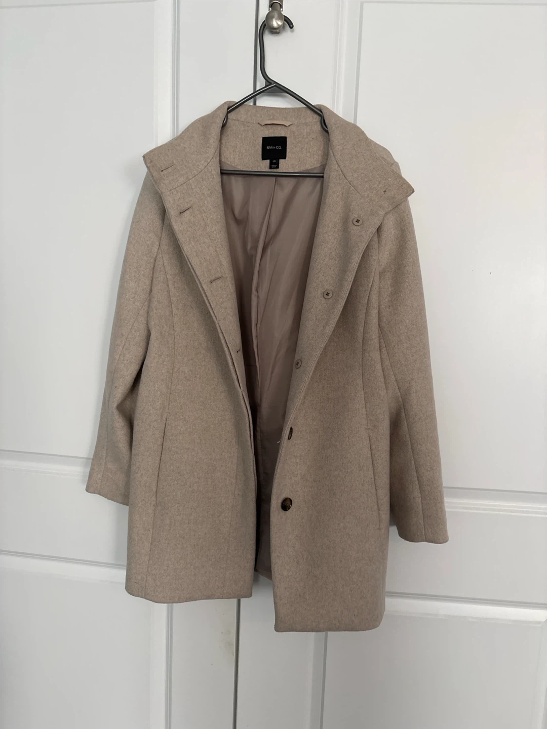 RW&CO. Women's Beige Wool Blend Coat
