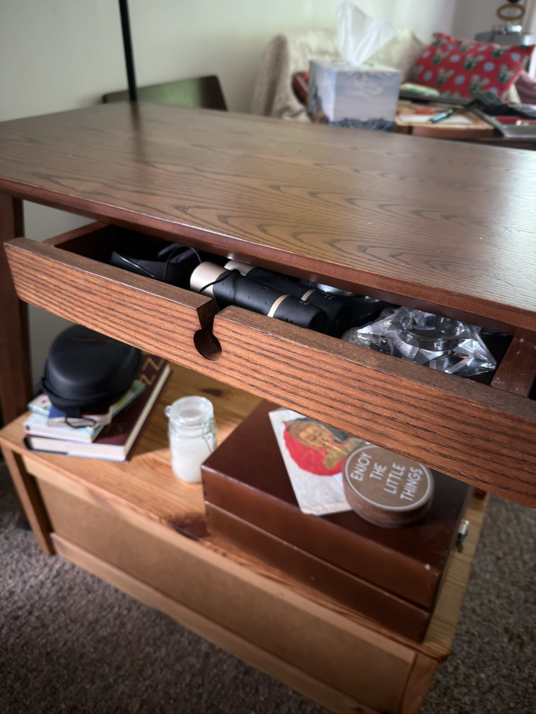 Wooden Console Table with Drawer - photo 3