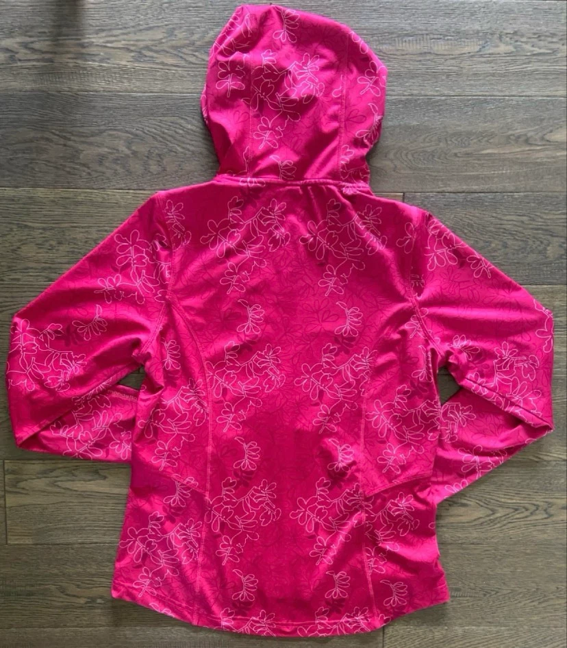 EUC: Hot Pink Floral Zip-Up Athletic Hoodie Size M - photo 5