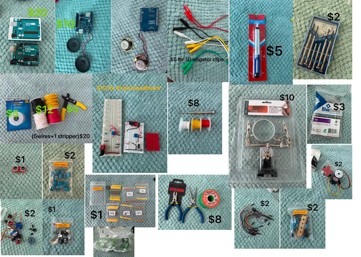 Arduino UNO kit/breadboards/electronic components