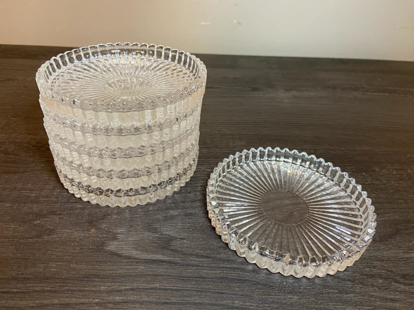 New Glass Coasters Candle Holders Set of 6