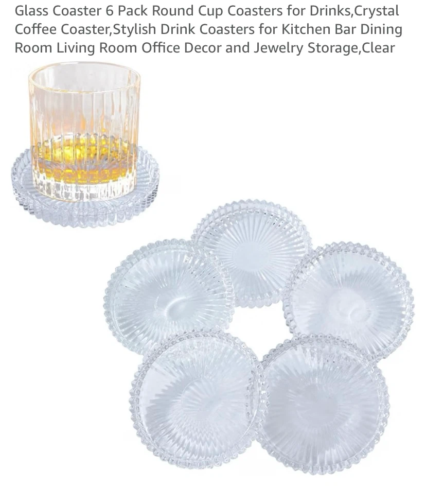 New Glass Coasters Candle Holders Set of 6 - photo 5