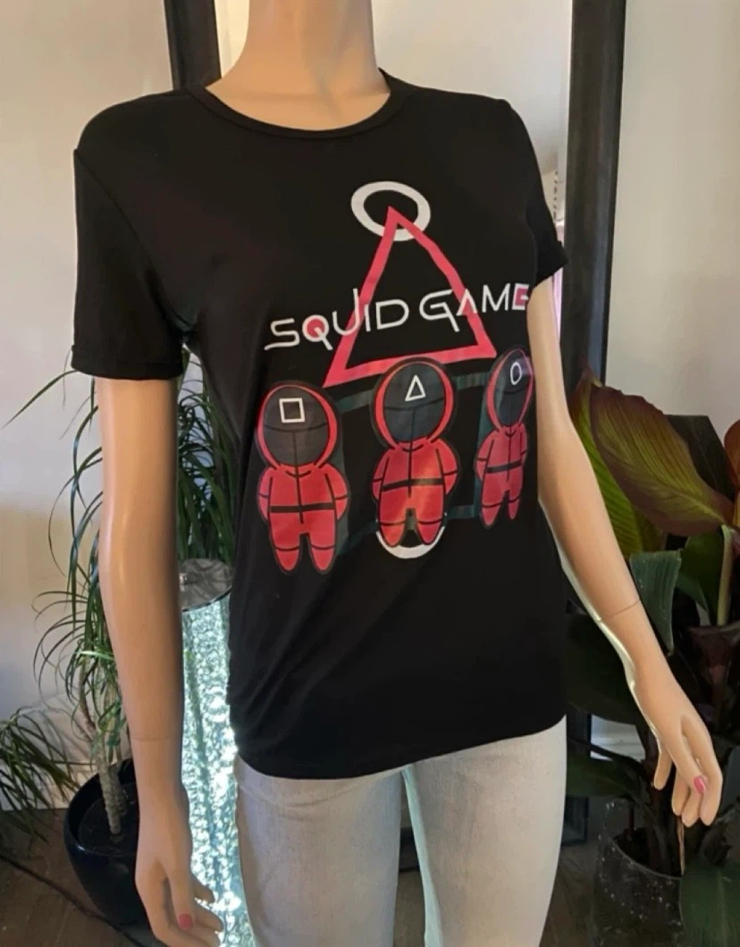 NEW: Ladies Squid Game Black T-Shirt Size Small - photo 2