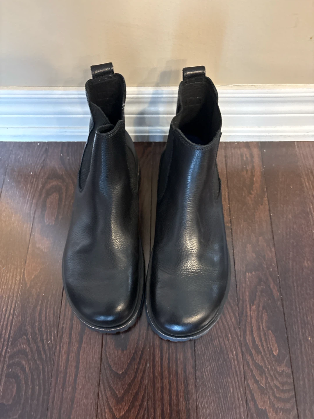 Black Leather Chelsea Boots