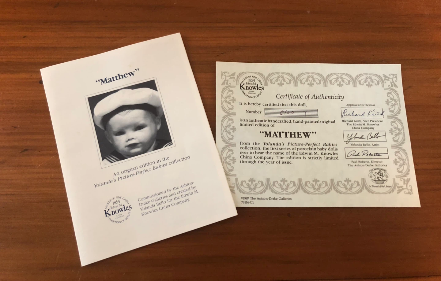 Ashton-Drake Matthew Doll with Certificate of Authenticity - photo 2