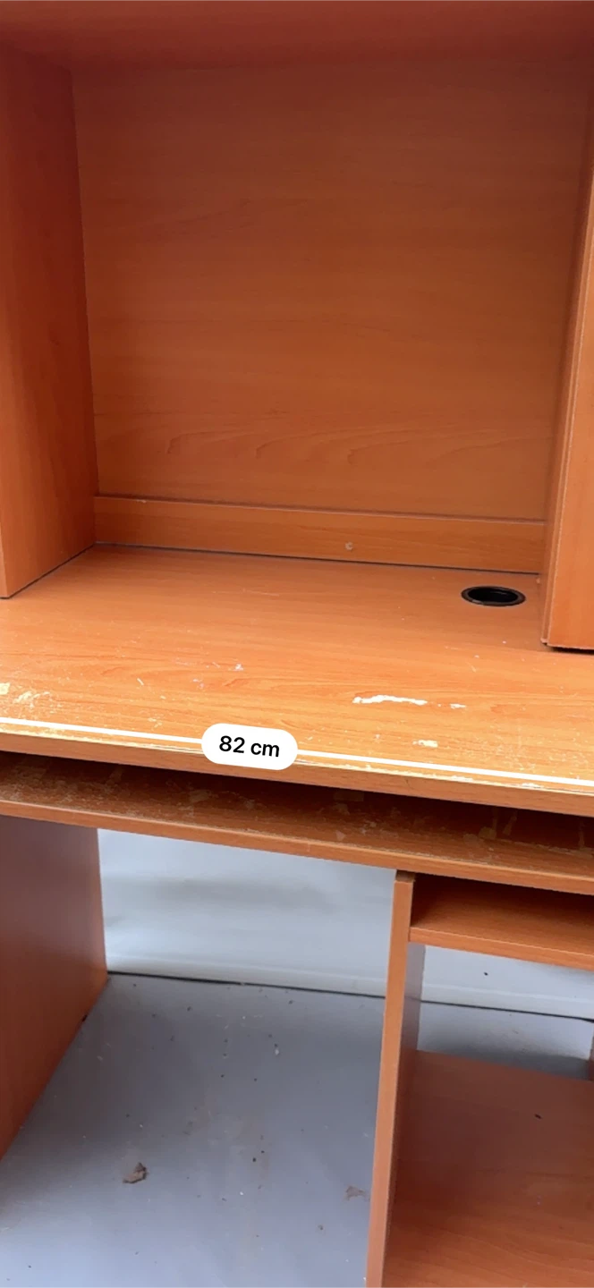 Wooden Computer Desk with Shelf and Cabinet - photo 3