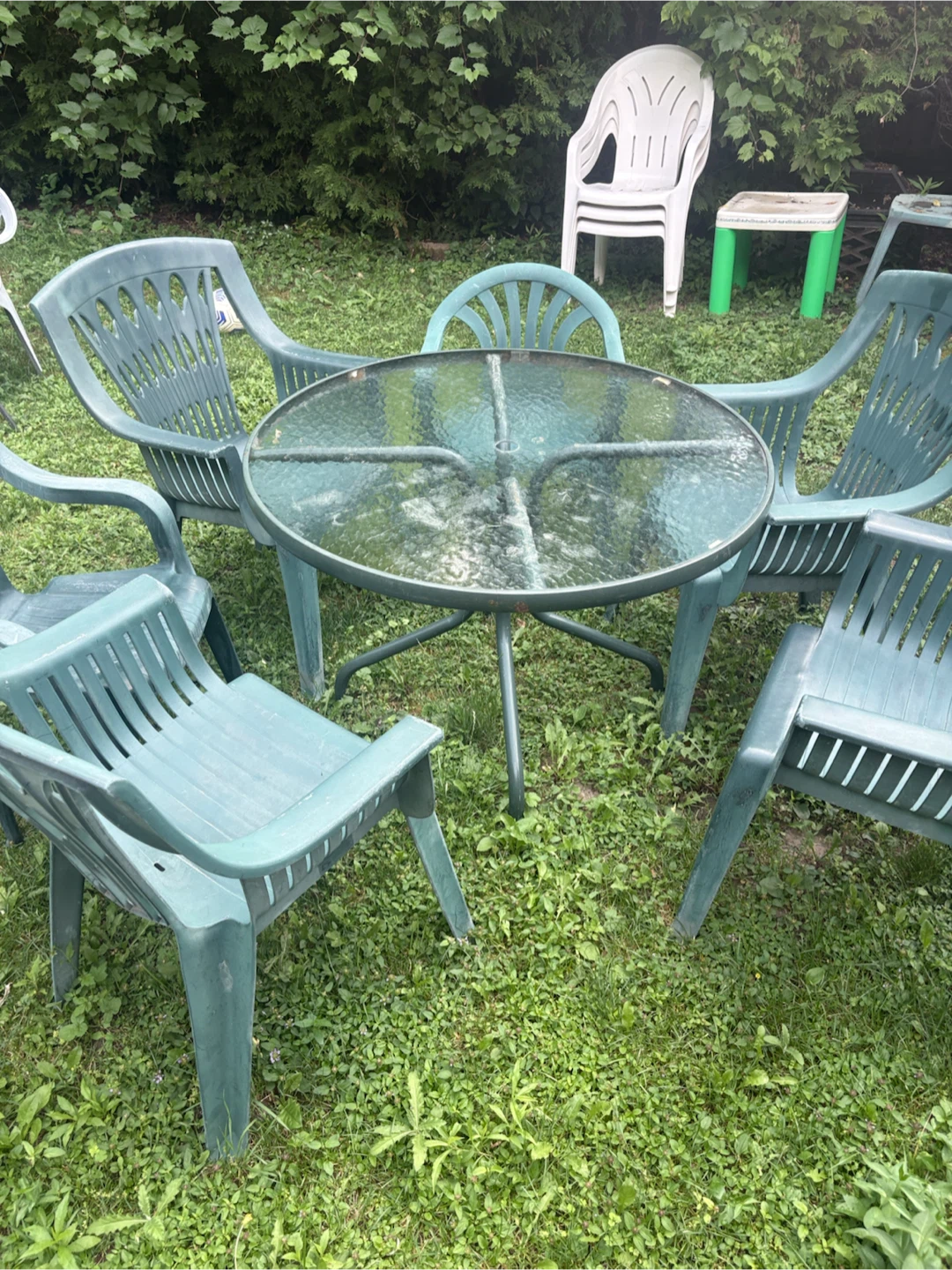 Glass Top Patio Table Set - photo 2