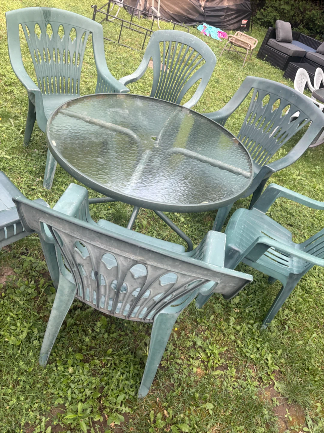 Glass Top Patio Table Set - photo 3