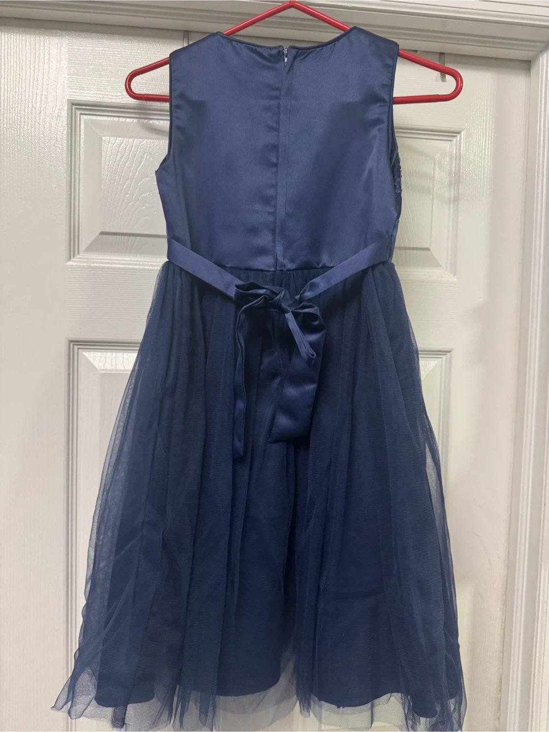 Girls Navy Blue Sequin Flower Girl Dress - photo 2
