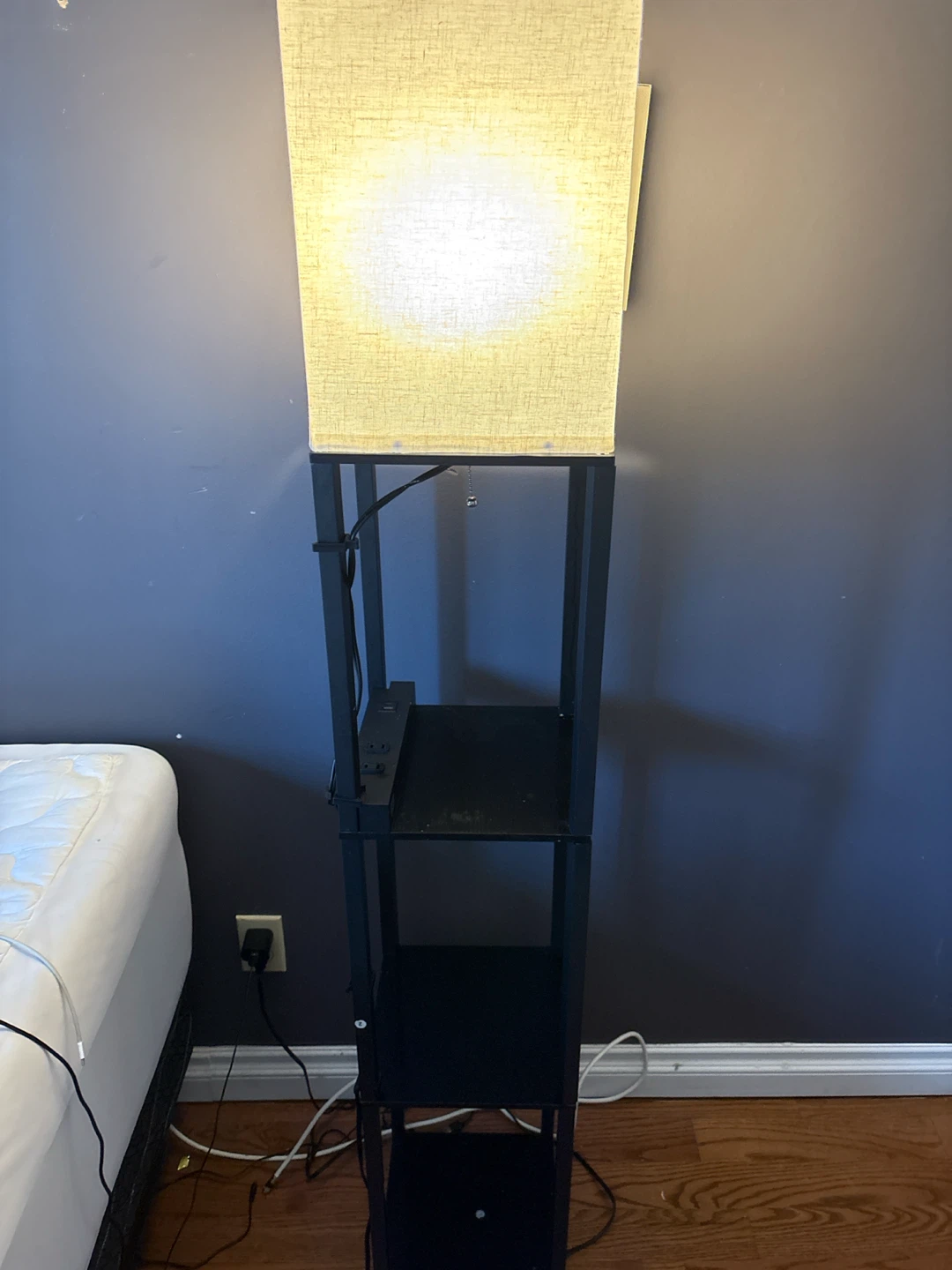 Floor Lamp with Shelves and Charging Station - photo 2