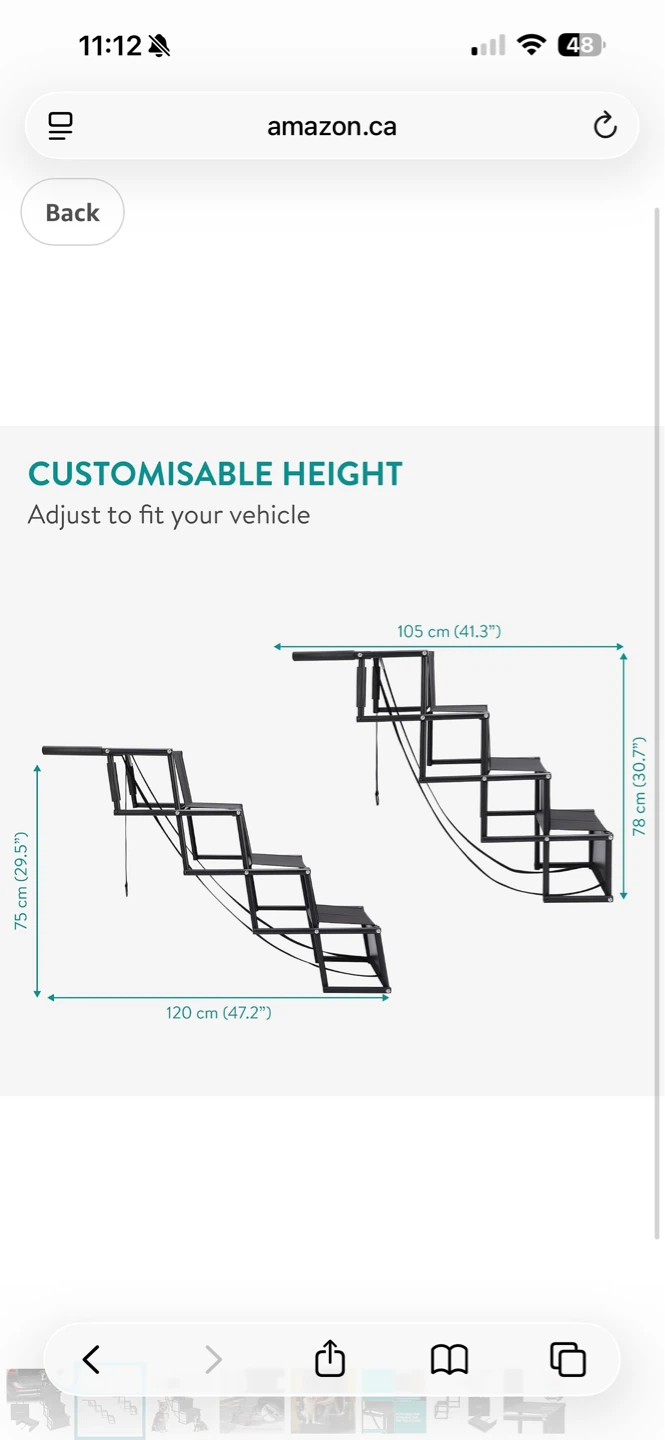 Navaris Dog Car Ramp - Folding 4 Step Ramp - photo 2