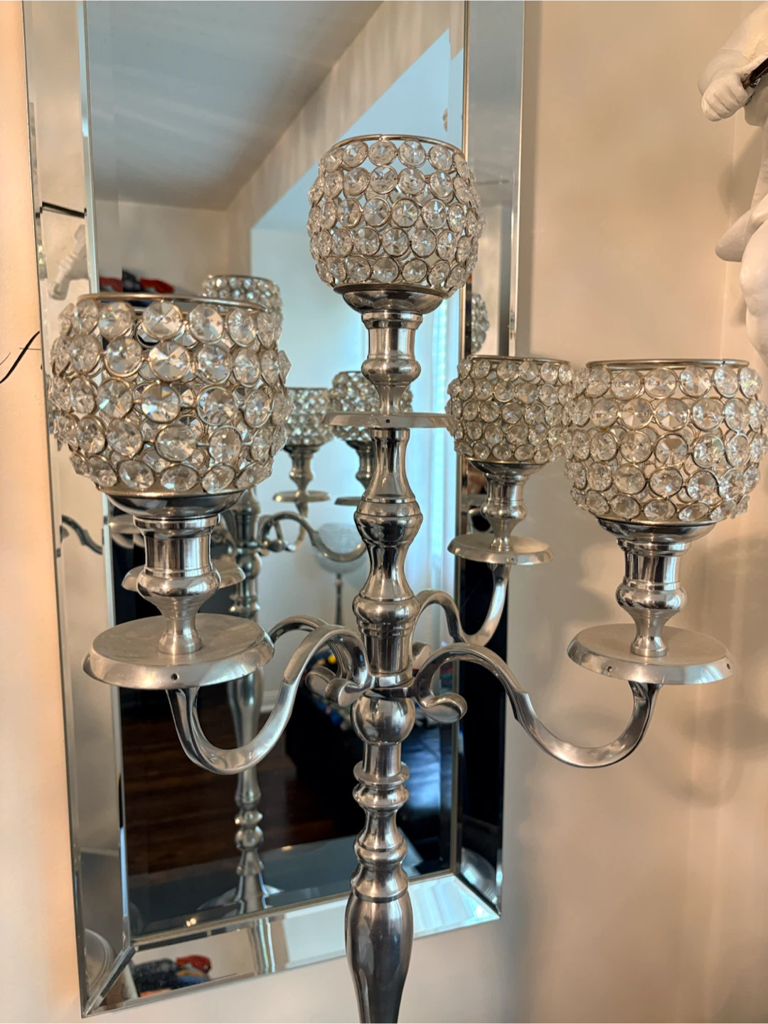 Silver Candelabra with Crystal Accents - photo 2