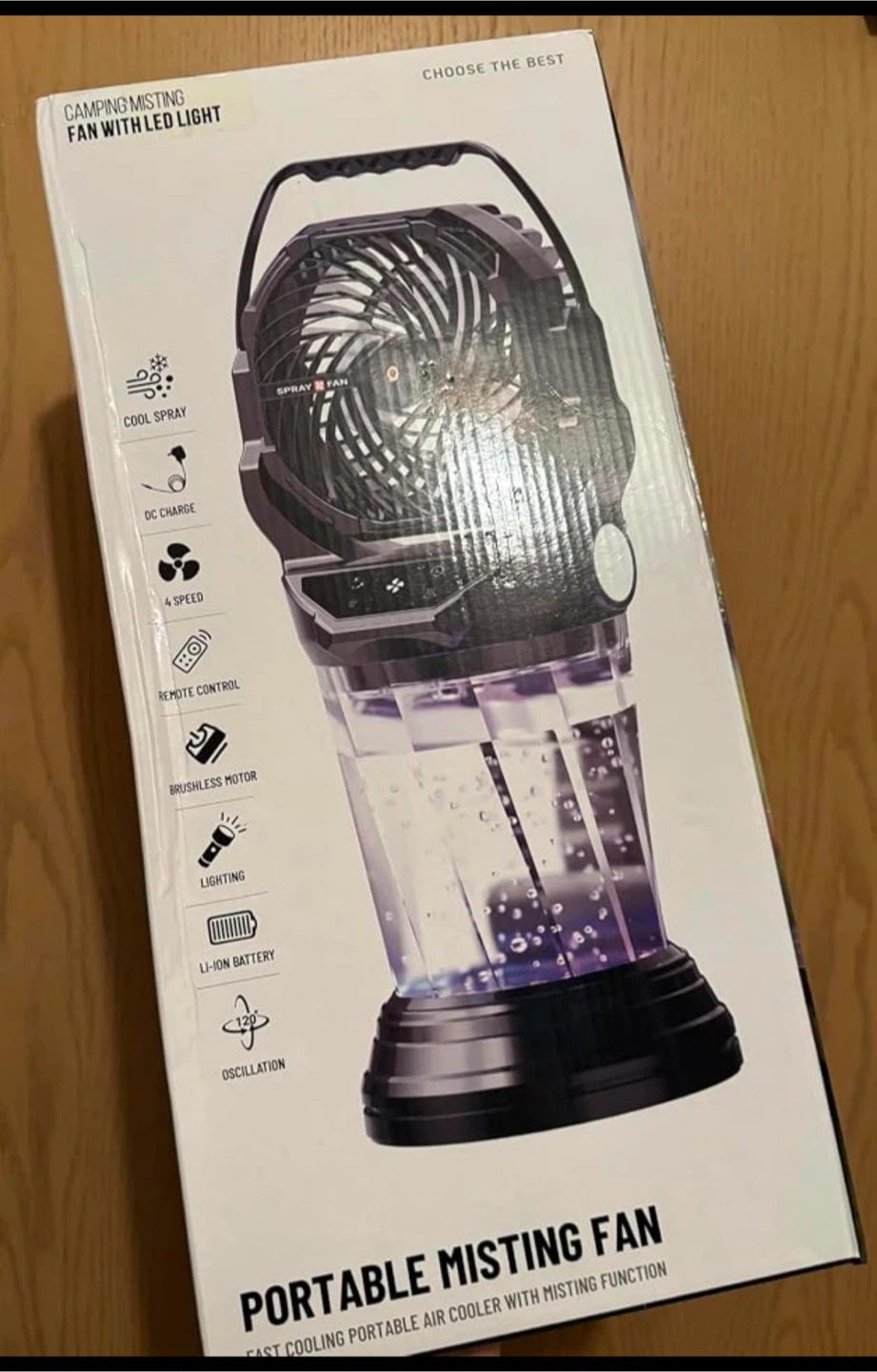 Portable Misting Fan with LED Light