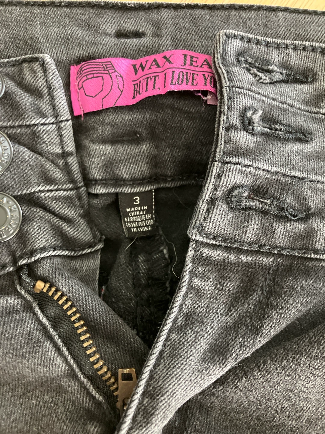 Wax Jean Butt I Love You Denim Jeans Size 3 - photo 3