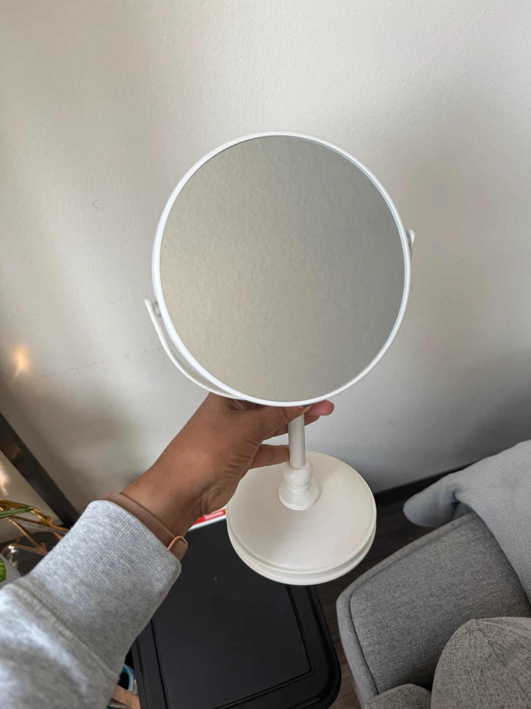 White Tabletop Mirror