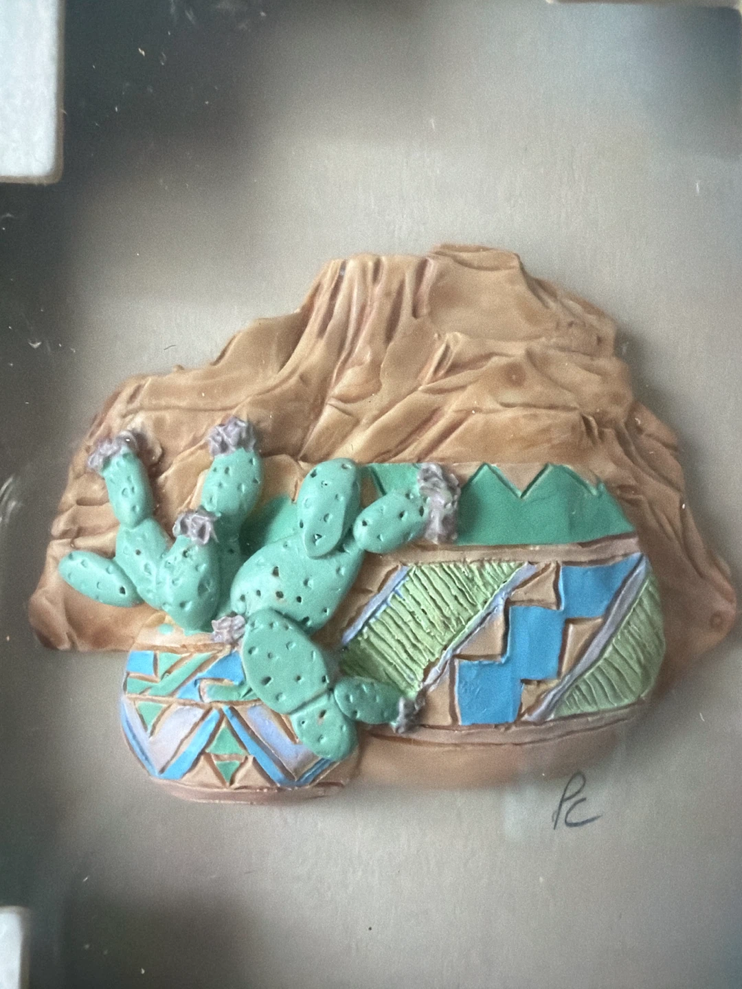 Vintage Figi Graphics Cactus/Prickly Pear Signed, Southwest Art - photo 5