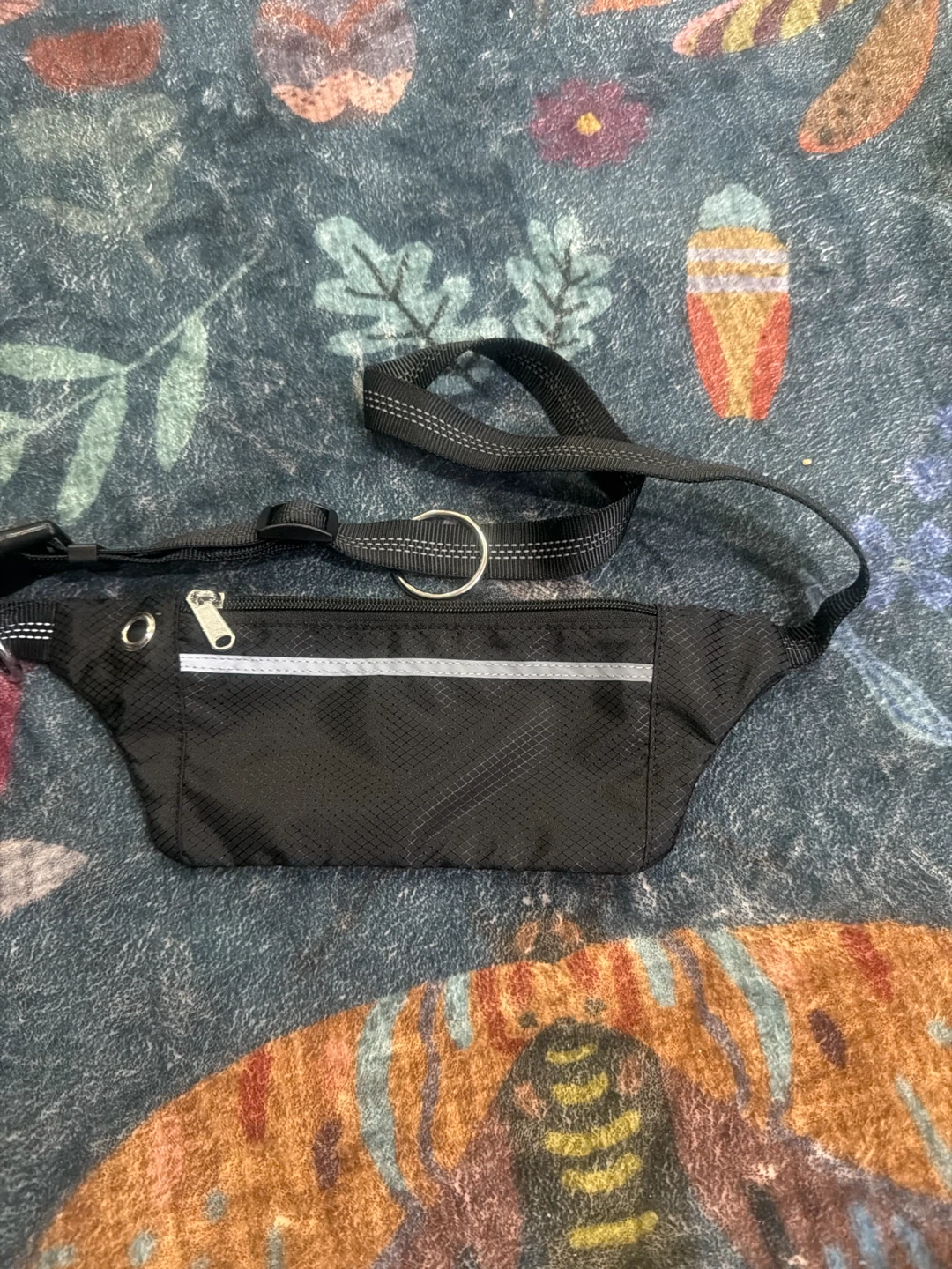 Black Fanny Pack with Reflective Strip