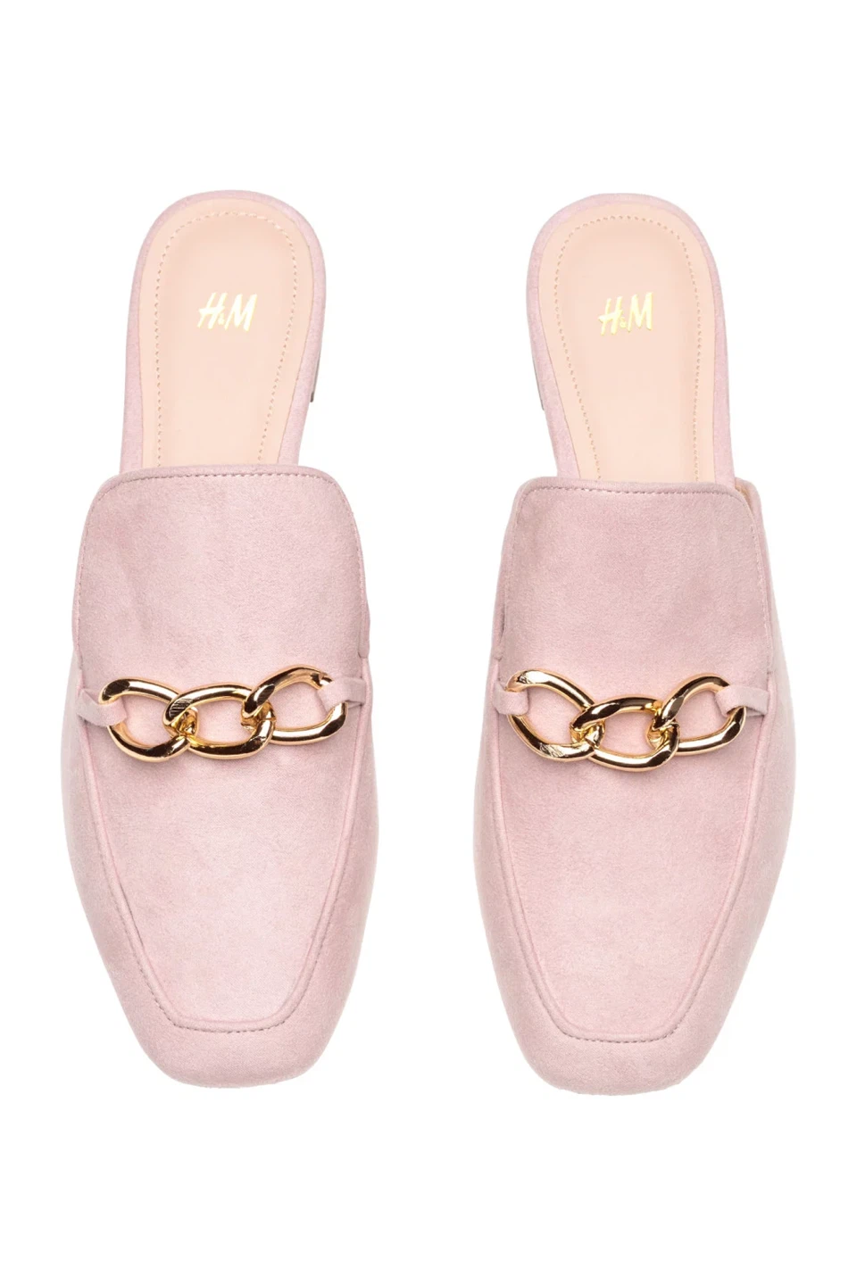 H&M Women's Pink Suede Mules - Size 39