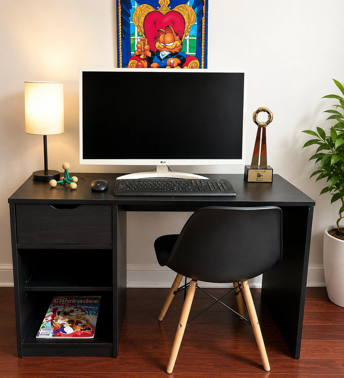 Work Desk, Chair, keyboard, mouse