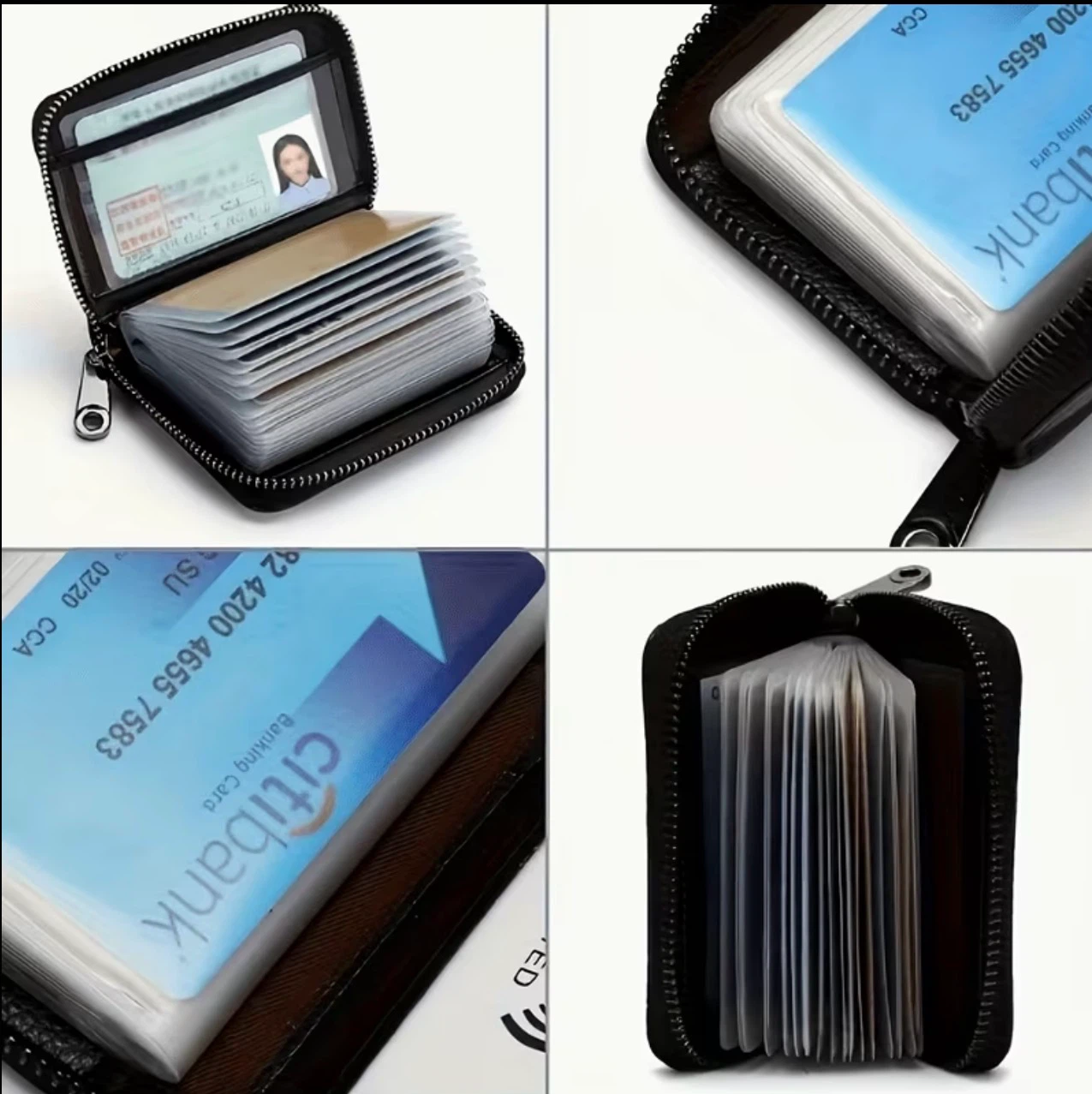 Zippered Card Holder Wallet