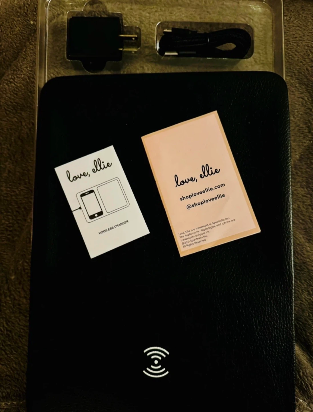 Love, Ellie Wireless Charger with Power Adapter and Cable