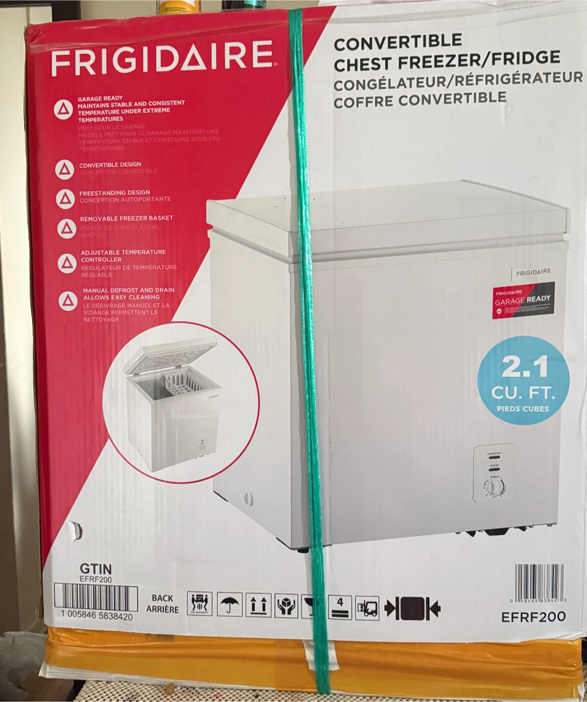 Chest freezer convertible 2.1 cu.ft.