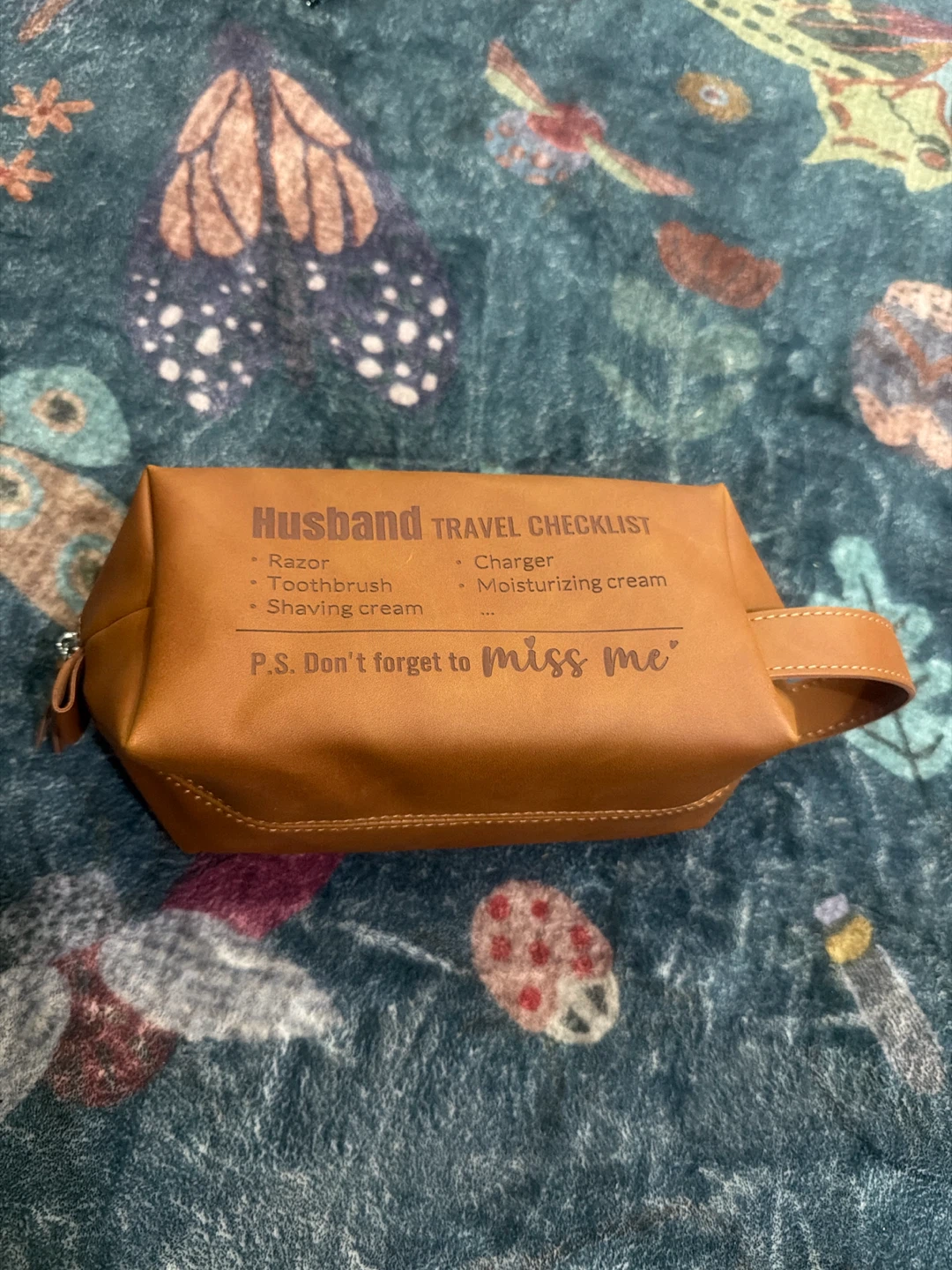 Husband Travel Checklist Toiletry Bag