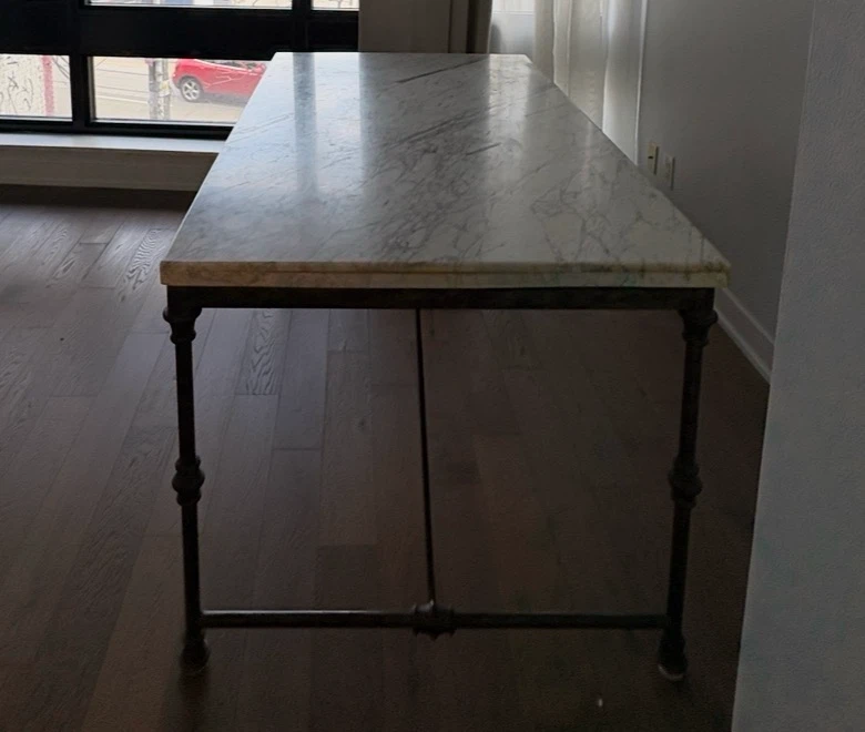 French Kitchen Carrara Marble Table - photo 3