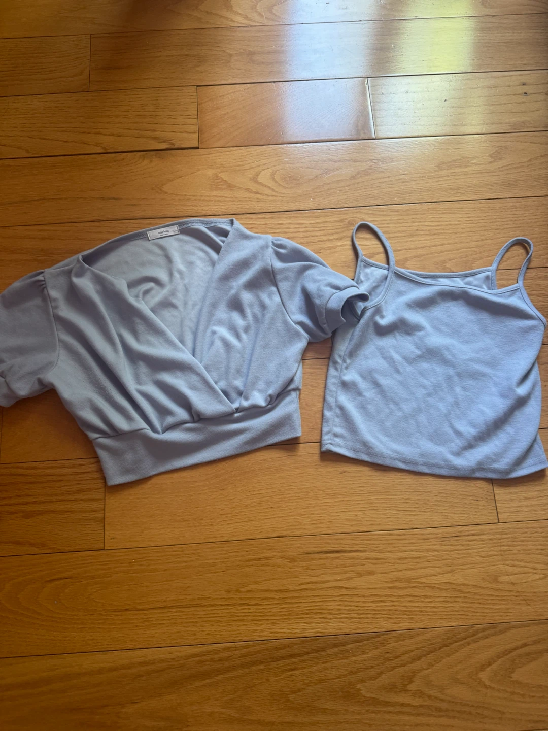 Miss Hong Lavender Wrap Top and Cami Set