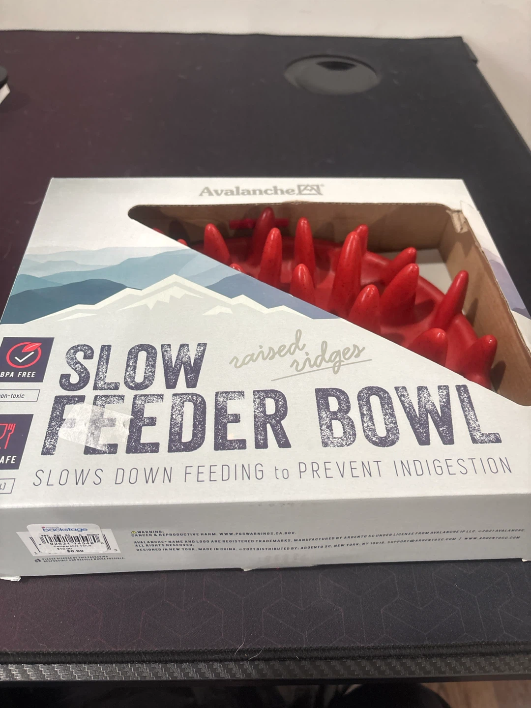 New Avalanche Red Slow Feeder Bowl in Original Package - photo 3