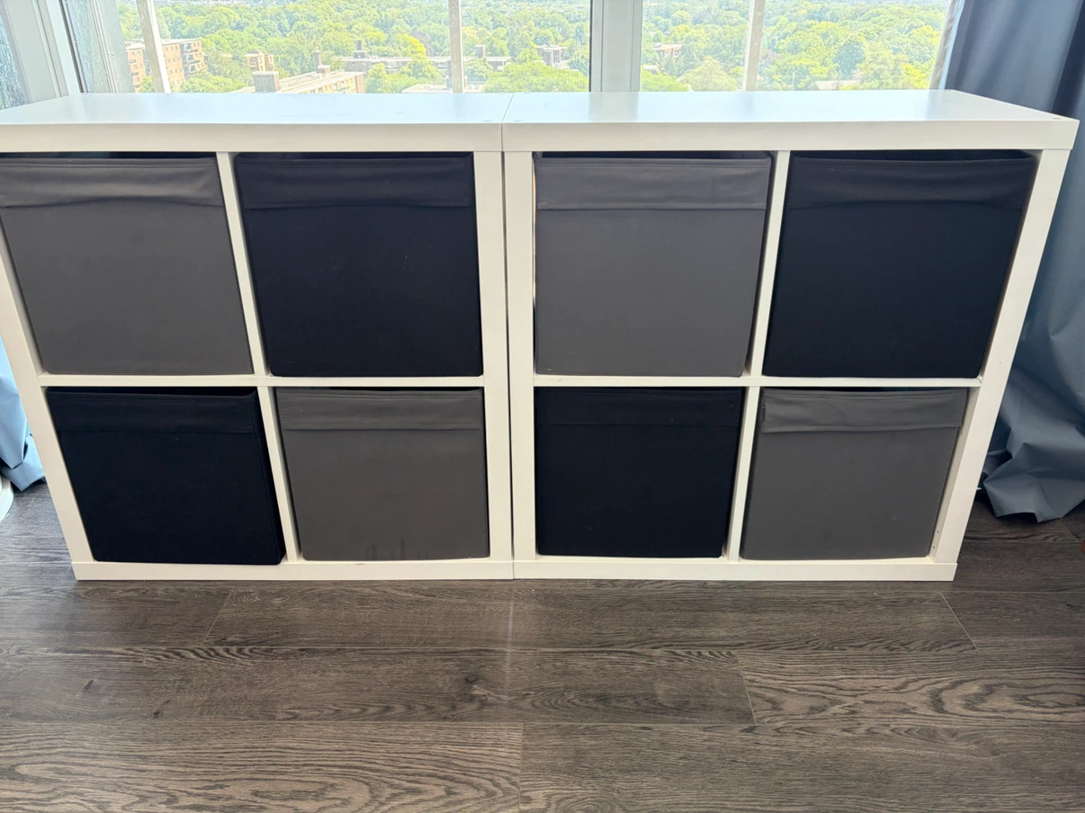 IKEA Kallax Storage Inserts - Set of 8 (Grey & Black)